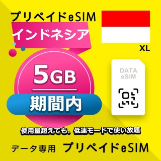 インドネシア 5GB / 期間内（世界 56カ国）