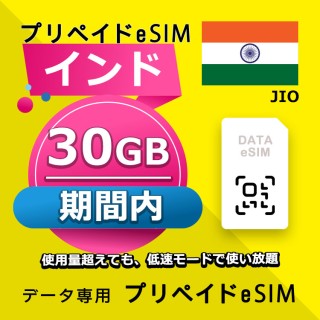 インド 30GB / 期間内（世界 56カ国）