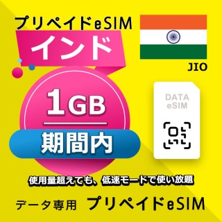 インド 1GB / 期間内（世界 56カ国）