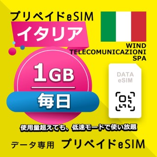 イタリア 毎日 1GB（ヨーロッパ 33カ国）