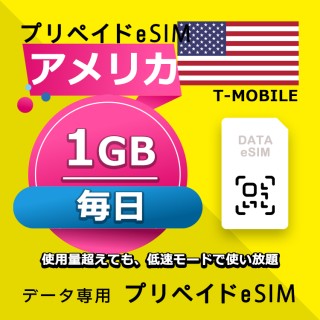 データ通信eSIM アメリカ 毎日 1GB esim 格安eSIM SIMプリー アメリカ データ専用