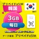 データ通信eSIM 韓国 毎日 3GB esim 格安eSIM SIMプリー 韓国 データ専用 SKT